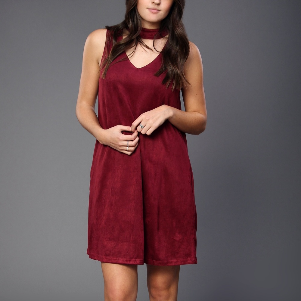 Faux Suede Dress